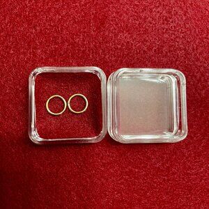 14K Solid Gold Seamless Clicker Ring Set, Simple Hinged Piercing Rings, 16G, 6mm